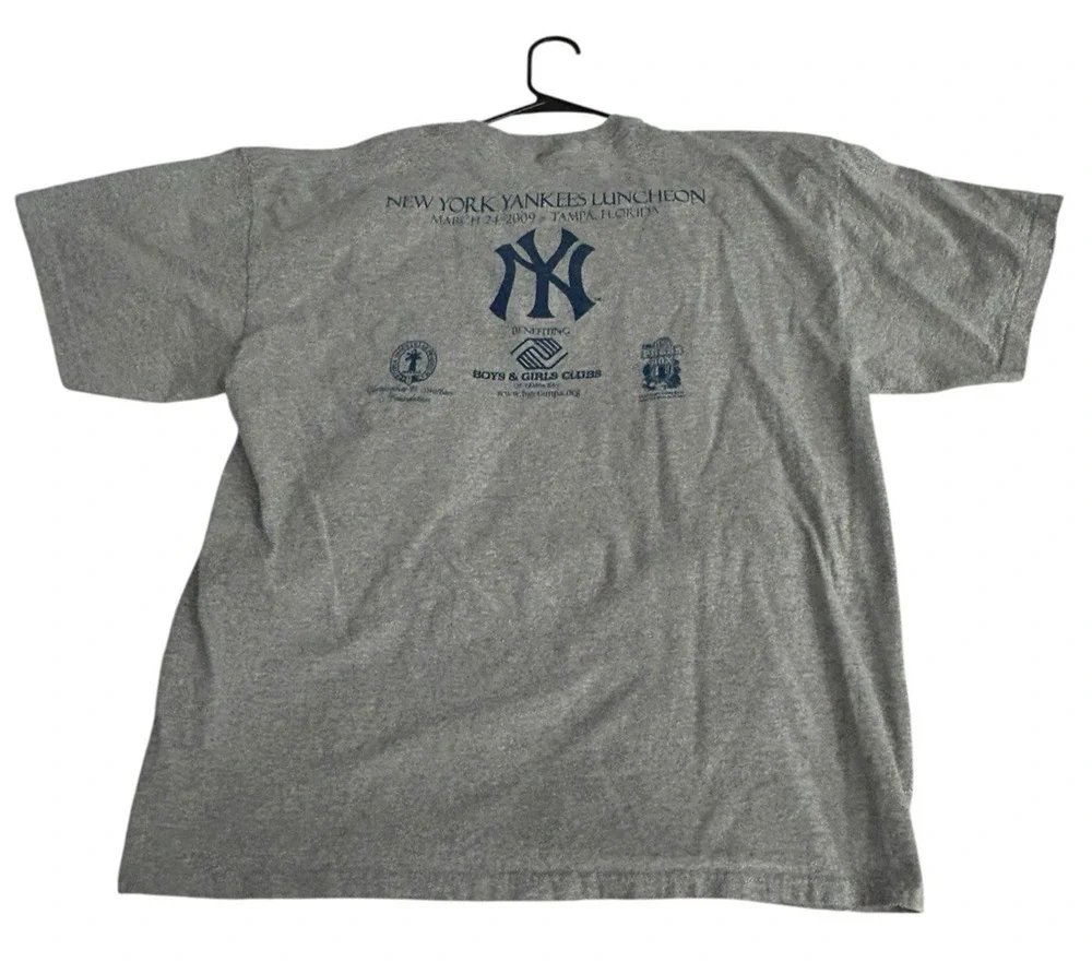 New York Yankees Luncheon 2009 Heather Gray T-Shirt Men Size Xl Gildan Very Rare